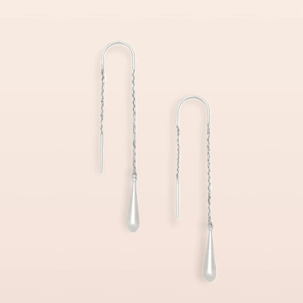 Refined Earring Collection - Teardrop Threader/Sterling Silver (ER032)
