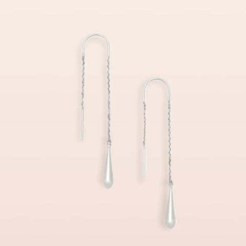 Refined Earring Collection - Teardrop Threader/Sterling Silver (ER032)