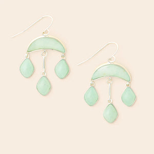 Stone Crescent Drop Earring - Amazonite/Silver EW005
