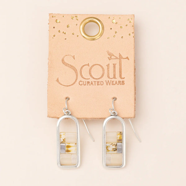 Good Karma Miyuki Frame Earring - Ivory/Silver (GF002)