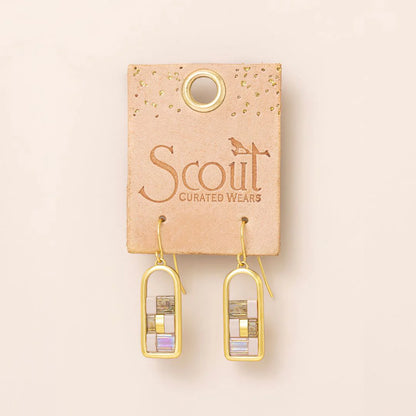 Good Karma Miyuki Frame Earring - Blush/Topaz/Gold (GF005)