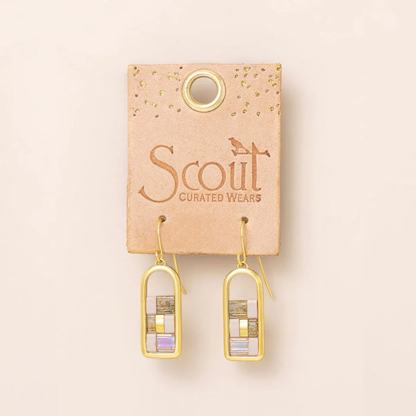 Good Karma Miyuki Frame Earring - Blush/Topaz/Gold (GF005)
