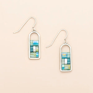 Good Karma Miyuki Frame Earring - Marine/Silver GF006