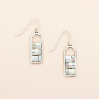 Good Karma Miyuki Frame Earring - Frost/Silver GF008