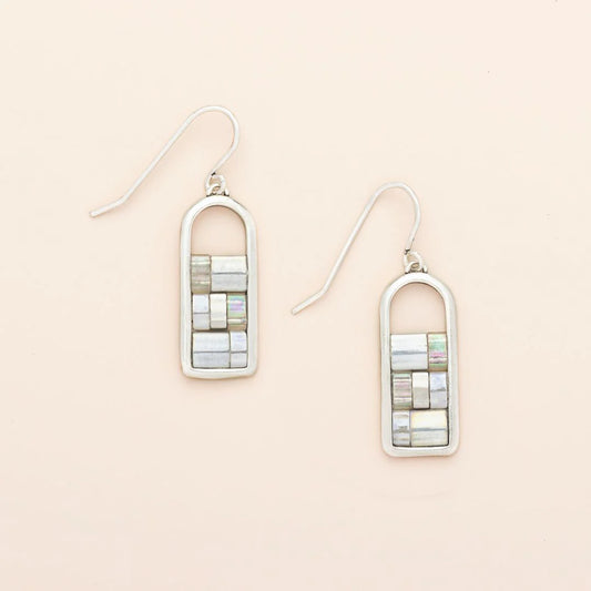 Good Karma Miyuki Frame Earring - Frost/Silver GF008