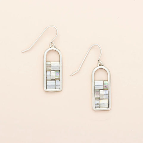 Good Karma Miyuki Frame Earring - Frost/Silver GF008