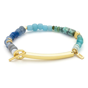 Hidden Message Bracelet - Brave/African Turquoise/Gold (HM009)