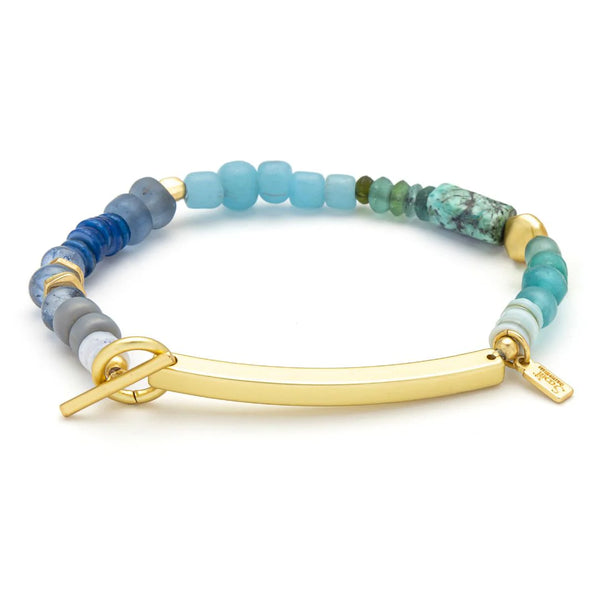 Hidden Message Bracelet - Brave/African Turquoise/Gold (HM009)