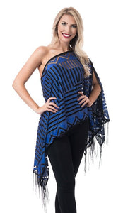 Blue Stripped (7 Way Scarf/Poncho)