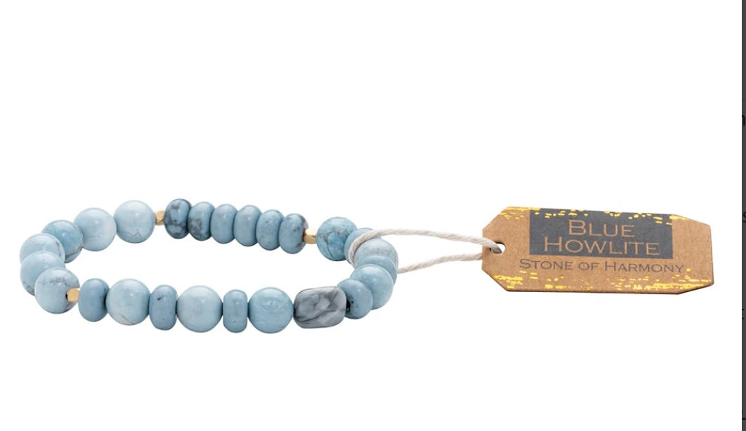 Stone Stack Bracelet Blue Howlite - Stone of Harmony(SS023)