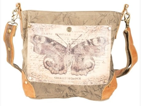 Moth Print Crossbody Tote (54846)