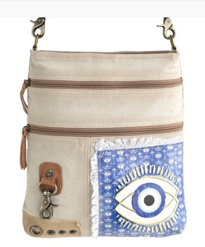 Distressed Evil Eye Crossbody Tote (54891)