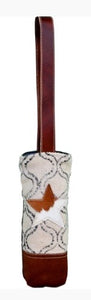 Wine Bag With Star & Leather (55585)
