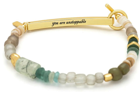 Hidden Message Bracelet - Unstoppable/Chiltonite/Gold (HM005)