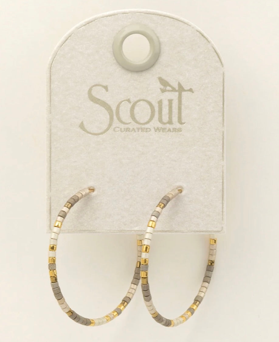 Chromacolor Miyuki Small Hoop - Pewter Multi/Gold  (MS006)