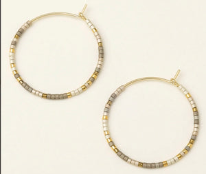 Chromacolor Miyuki Small Hoop - Pewter Multi/Gold  (MS006)