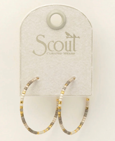 Chromacolor Miyuki Small Hoop - Pewter Multi/Gold  (MS006)