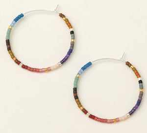 Chromacolor Miyuki Small Hoop - Dark Multi/Silver  (MS007)