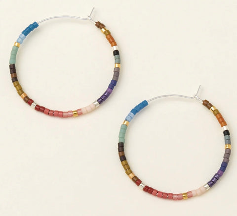 Chromacolor Miyuki Small Hoop - Dark Multi/Silver  (MS007)