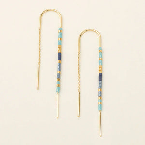 Chromacolor Miyuki Thread Earring - Cobalt Multi/Gold (MD001)