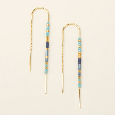 Chromacolor Miyuki Thread Earring - Cobalt Multi/Gold (MD001)