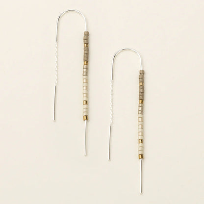 Chromacolor Miyuki Thread Earring - Pewter Multi/Silver (MD002)