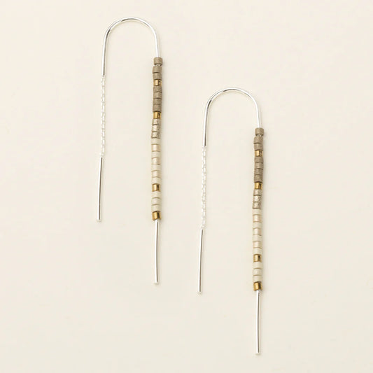 Chromacolor Miyuki Thread Earring - Pewter Multi/Silver (MD002)