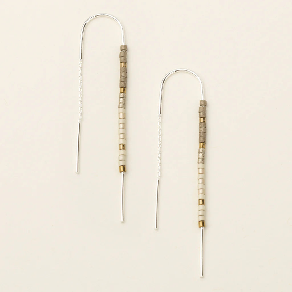 Chromacolor Miyuki Thread Earring - Pewter Multi/Silver (MD002)