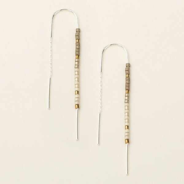 Chromacolor Miyuki Thread Earring - Pewter Multi/Silver (MD002)