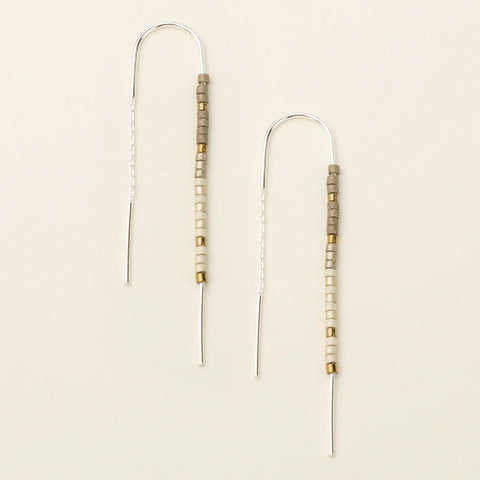 Chromacolor Miyuki Thread Earring - Pewter Multi/Silver (MD002)