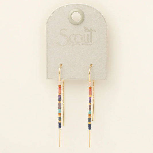 Chromacolor Miyuki Thread Earring - Dark Multi/Gold (MD003)