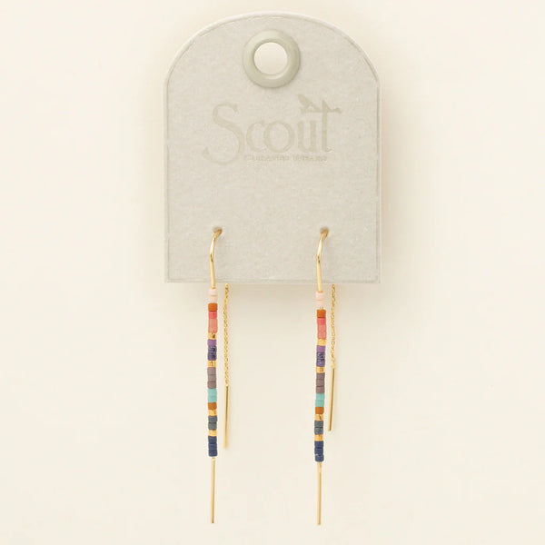 Chromacolor Miyuki Thread Earring - Dark Multi/Gold (MD003)