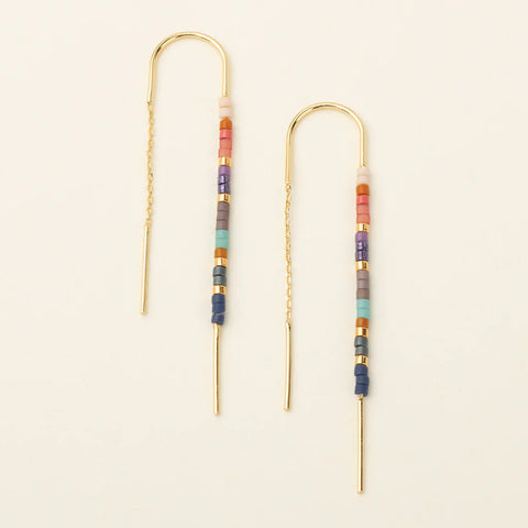 Chromacolor Miyuki Thread Earring - Dark Multi/Gold (MD003)
