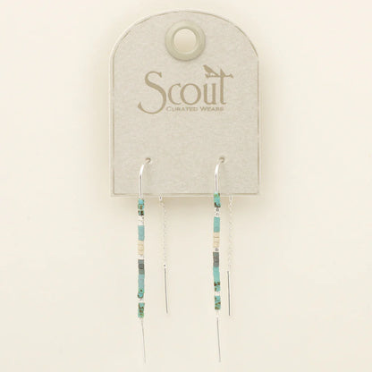Chromacolor Miyuki Thread Earring - Turquoise Multi/Silver (MD004)