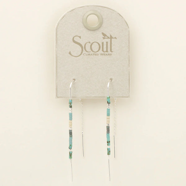 Chromacolor Miyuki Thread Earring - Turquoise Multi/Silver (MD004)