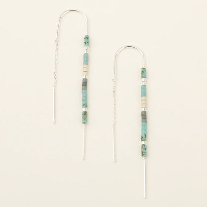Chromacolor Miyuki Thread Earring - Turquoise Multi/Silver (MD004)