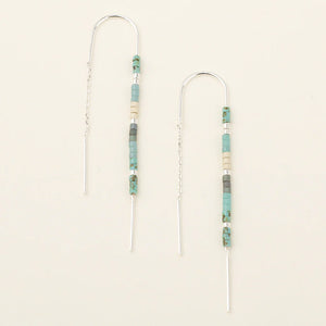 Chromacolor Miyuki Thread Earring - Turquoise Multi/Silver (MD004)