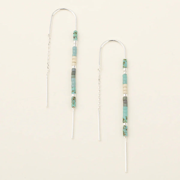 Chromacolor Miyuki Thread Earring - Turquoise Multi/Silver (MD004)