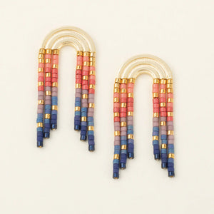 Chromacolor Miyuki Rainbow Fringe Earring - Multi/Gold (MF003)
