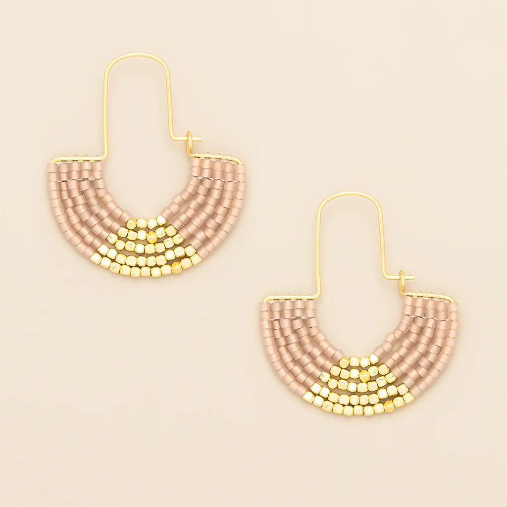 Chromacolor Miyuki U-Hoop Earring - Blush/Gold  MH002
