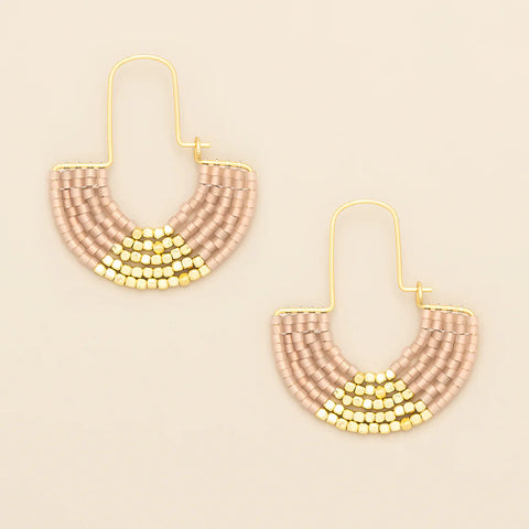 Chromacolor Miyuki U-Hoop Earring - Blush/Gold  MH002