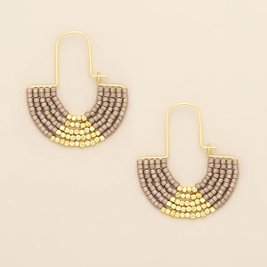 Chromacolor Miyuki U-Hoop Earring - Pewter/Gold (MH004)