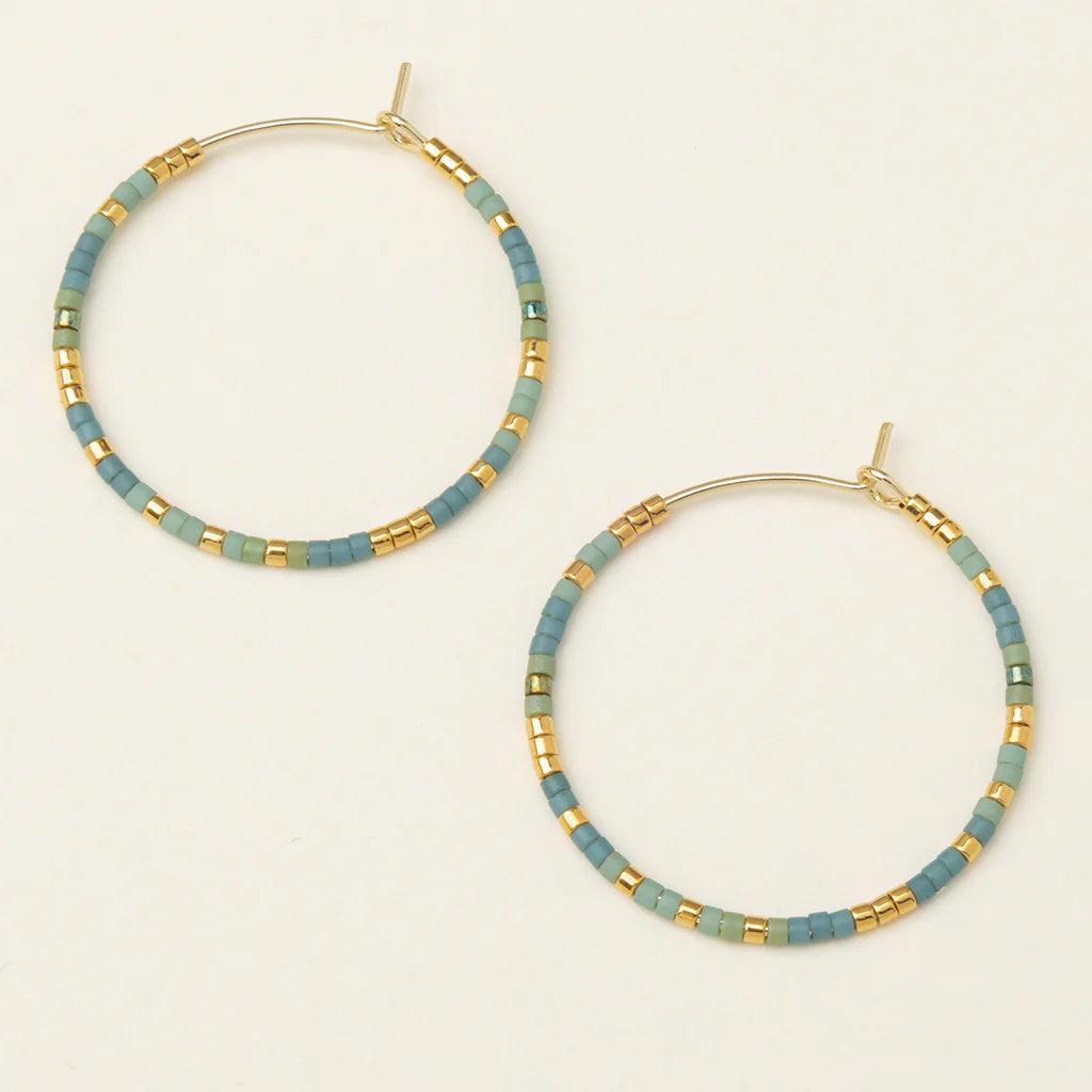 Chromacolor Miyuki Small Hoop - Turquoise Mint/Gold  (MS005)
