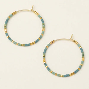 Chromacolor Miyuki Small Hoop - Turquoise Mint/Gold  (MS005)
