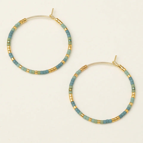 Chromacolor Miyuki Small Hoop - Turquoise Mint/Gold  (MS005)