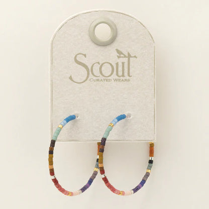 Chromacolor Miyuki Small Hoop - Dark Multi/Silver  (MS007)