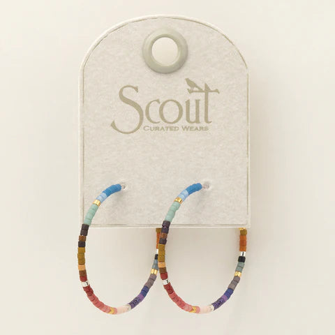 Chromacolor Miyuki Small Hoop - Dark Multi/Silver  (MS007)