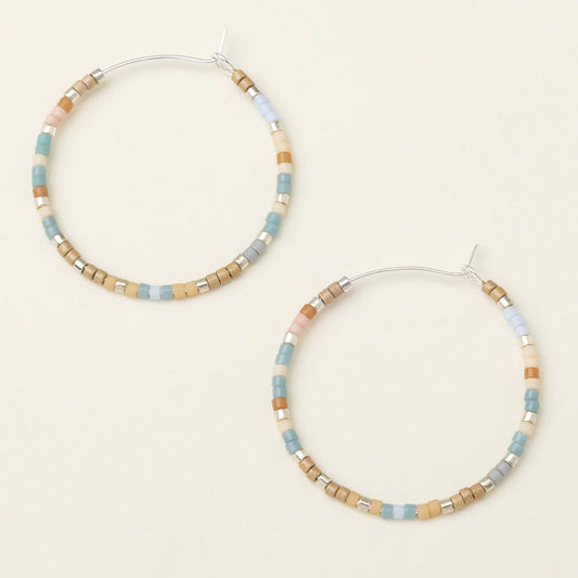 Chromacolor Miyuki Small Hoop - Desert Blue Multi/Silver  (MS008)