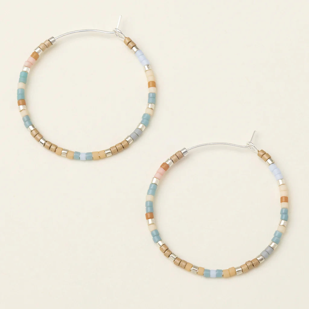 Chromacolor Miyuki Small Hoop - Desert Blue Multi/Silver  (MS008)