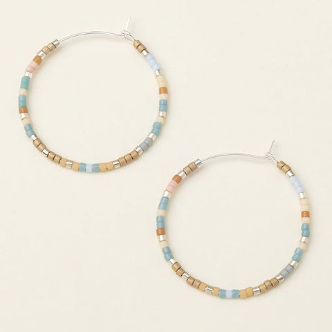 Chromacolor Miyuki Small Hoop - Desert Blue Multi/Silver  (MS008)